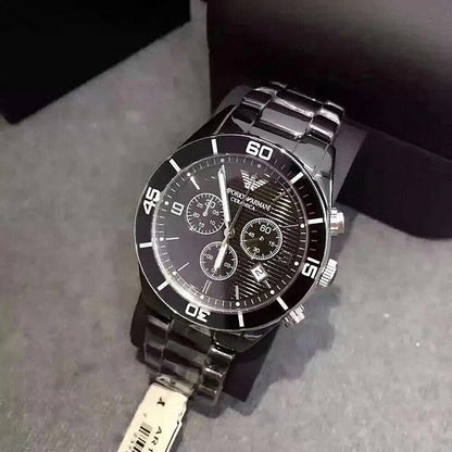 Montre pour homme en céramique noire Emporio Armani AR1421 Leo