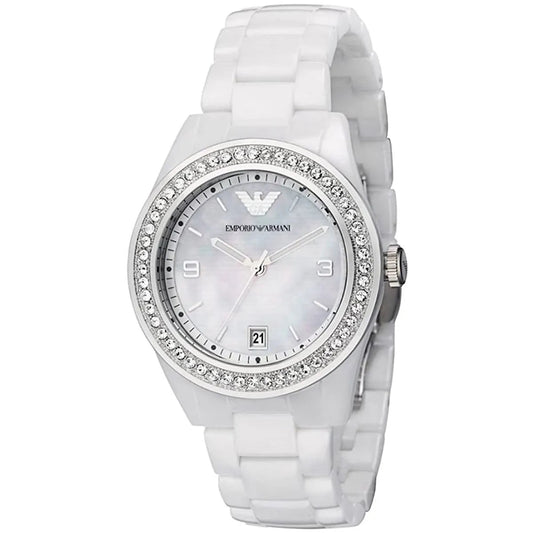 Montre femme en céramique blanche Emporio Armani AR1426