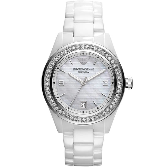 Montre femme en céramique blanche Emporio Armani AR1426
