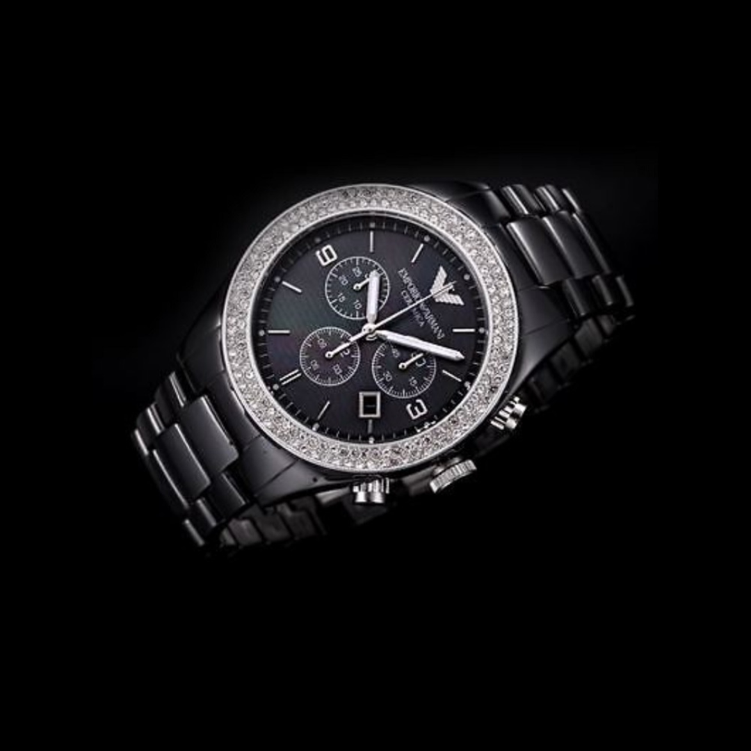 Montre noire femme Emporio Armani AR1455 Ceramica