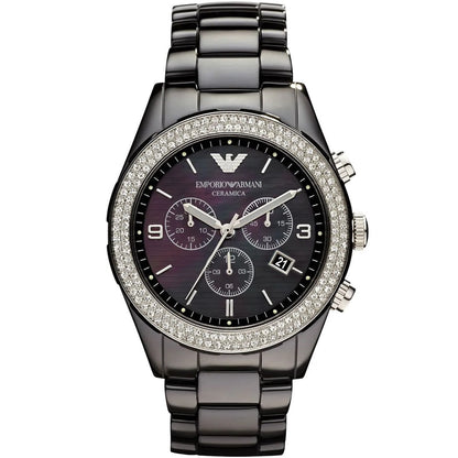 Montre noire femme Emporio Armani AR1455 Ceramica