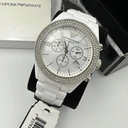 Montre femme Emporio Armani AR1456 Ceramica blanche