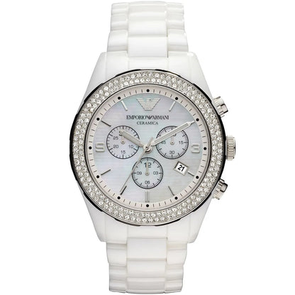 Montre femme Emporio Armani AR1456 Ceramica blanche