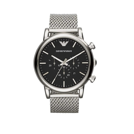 Montre maillée argentée Emporio Armani AR1808 Luigi pour hommes