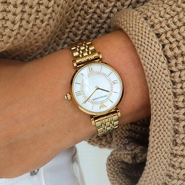 Emporio Armani AR1907 Gianni T-Bar Women's Gold Watch