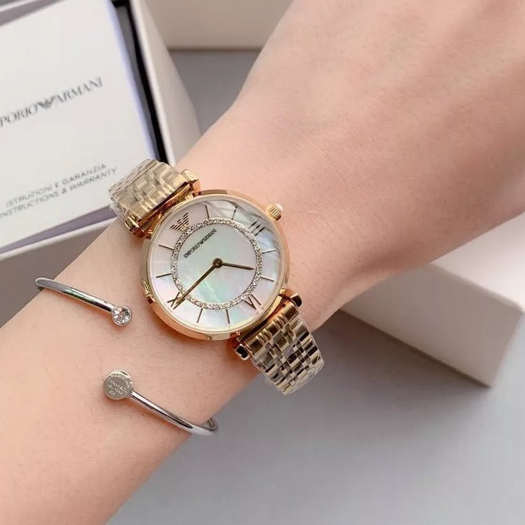 Montre pour femme Emporio Armani AR1907 Gianni T-Bar Dorée
