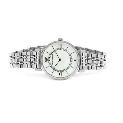 Emporio Armani AR1908 Gianni T-Bar Women's Silver Watch