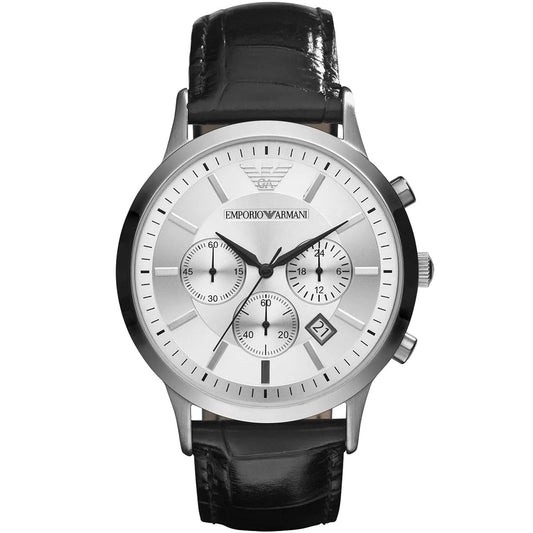 Montre classique pour homme Emporio Armani AR2432 argentée et noire