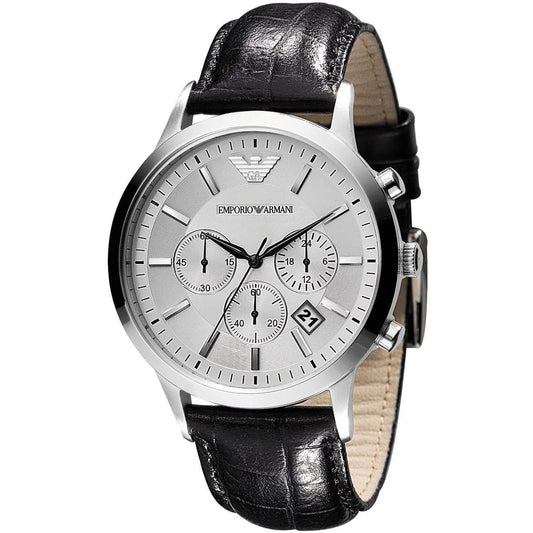 Montre classique pour homme Emporio Armani AR2432 argentée et noire