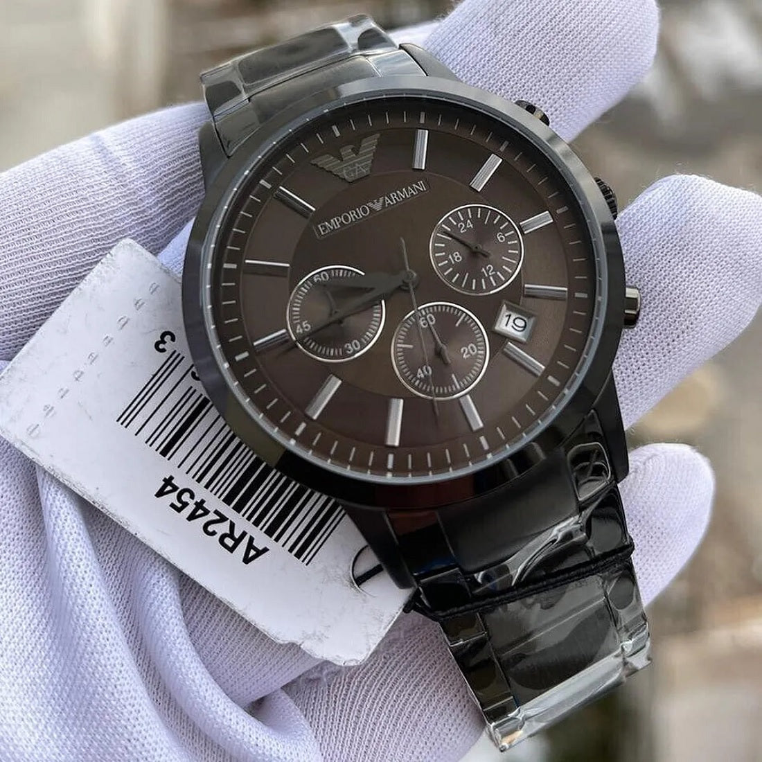 Montre homme Emporio Armani AR2454 Renato gris acier