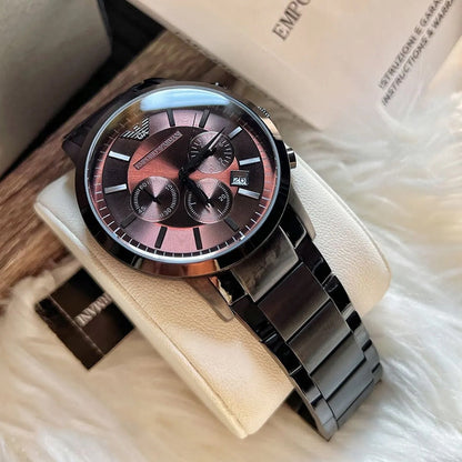Montre homme Emporio Armani AR2454 Renato gris acier
