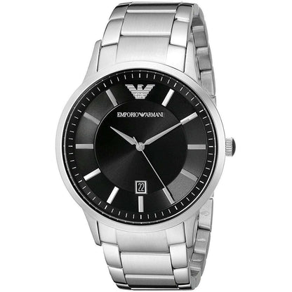Emporio Armani AR2457 Renato Men's Silver & Black Watch