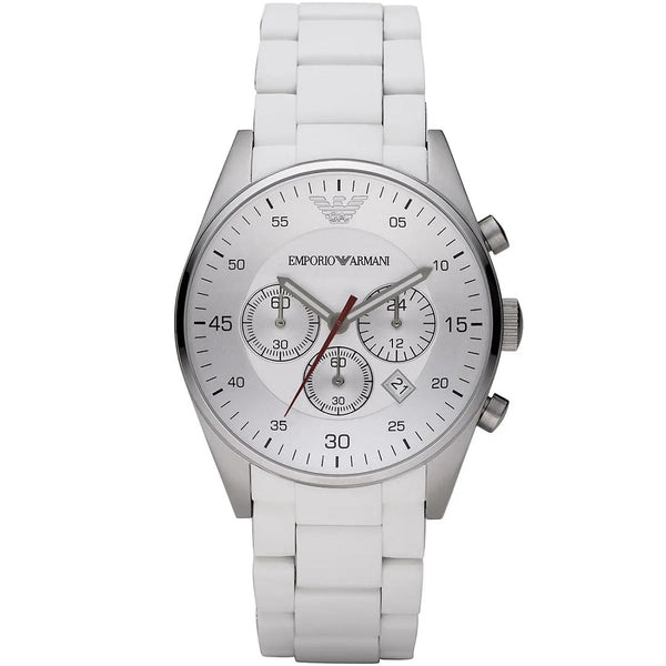 Emporio Armani AR5859 Sportivo Men's White Silicone Watch