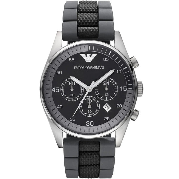 Emporio Armani AR5866 Sportivo Men's Black & Grey Silicone Watch
