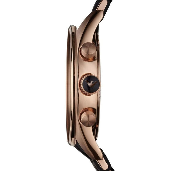 Montre Emporio Armani AR5905 Sportivo pour homme, noire et or rose