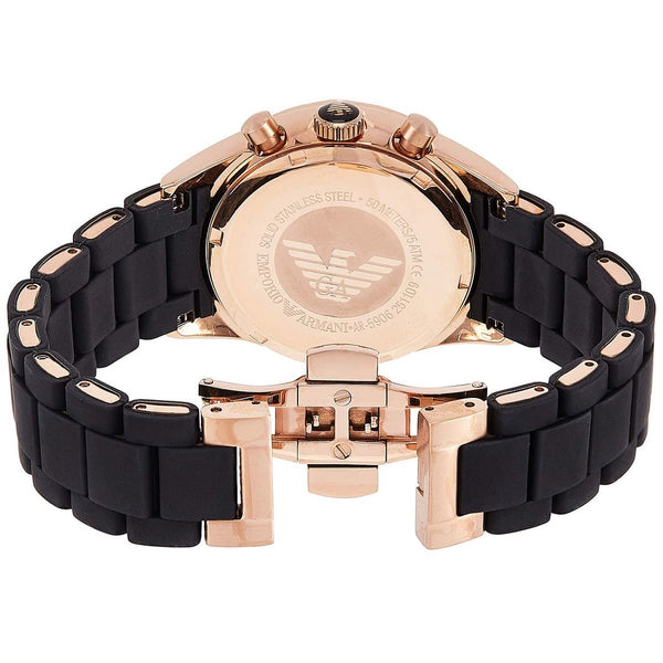 Emporio Armani AR5906 Sportivo Women's Black & Rose Gold Watch