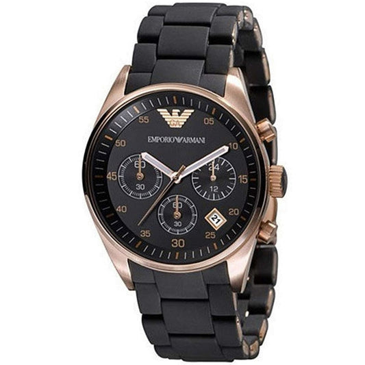 Montre Emporio Armani AR5906 Sportivo Femme Noire et Or Rose