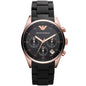 Emporio Armani AR5906 Sportivo Women's Black & Rose Gold Watch