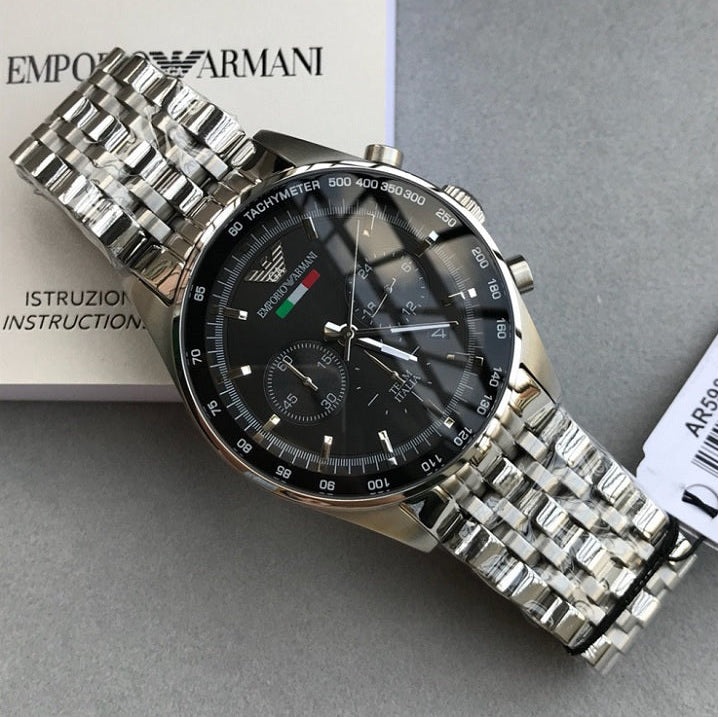 Montre Homme Emporio Armani AR5983 Tazio Argent & Noir