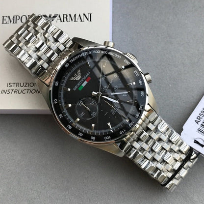 Montre Homme Emporio Armani AR5983 Tazio Argent & Noir