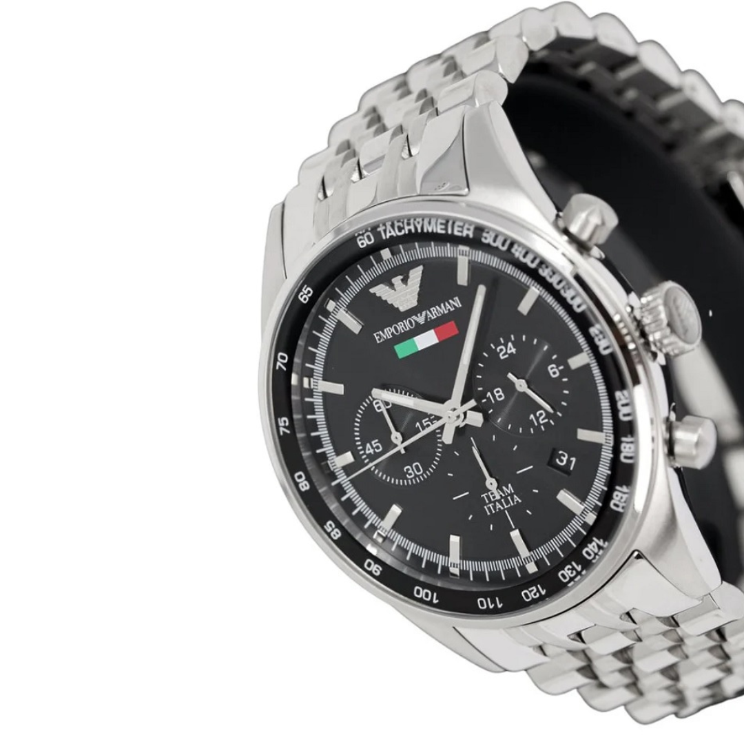 Montre Homme Emporio Armani AR5983 Tazio Argent & Noir