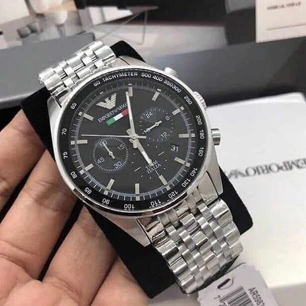Montre Homme Emporio Armani AR5983 Tazio Argent & Noir