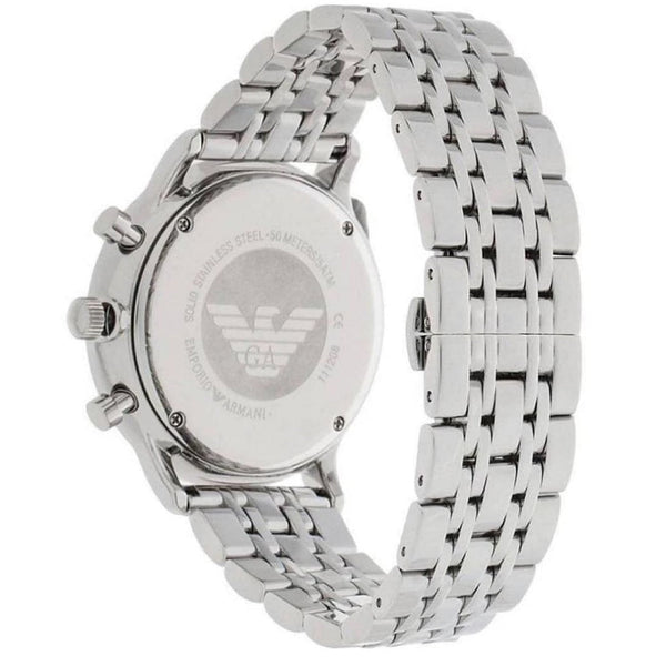Emporio Armani AR5988 Tazio Men's Silver & Black Chronograph