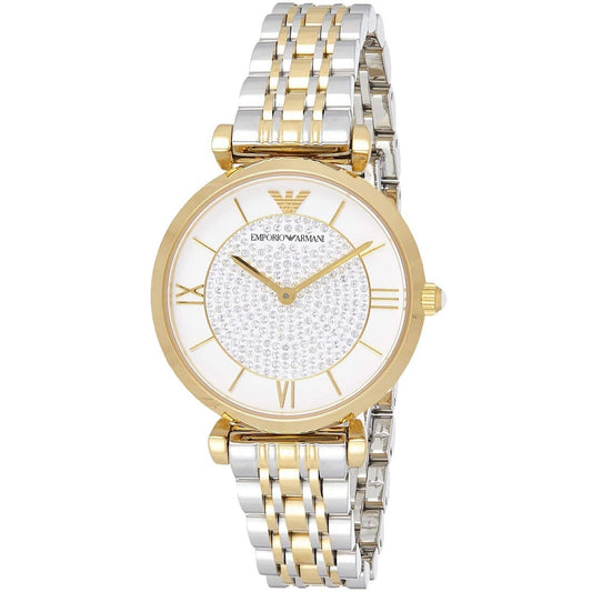 Montre Emporio Armani AR8031 Gianni T-Bar pour femme, bicolore