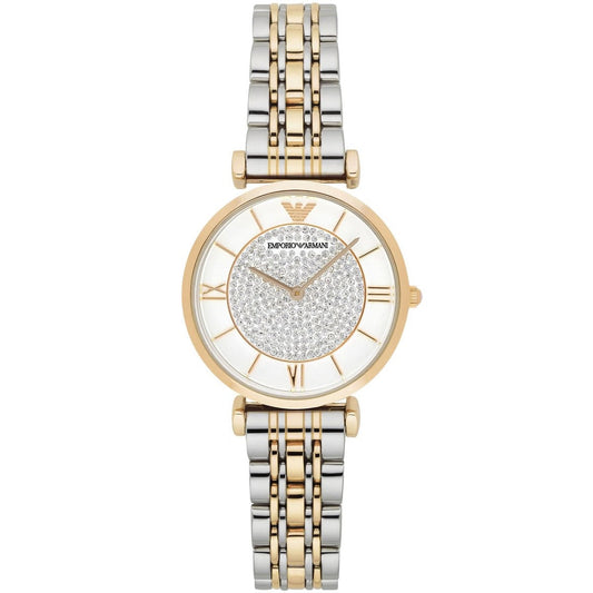Montre Emporio Armani AR8031 Gianni T-Bar pour femme, bicolore