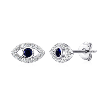 Evil Eye Earrings Created with Zircondia® Crystals
