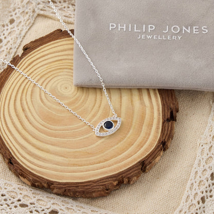 Evil Eye Necklace Created with Zircondia® Crystals