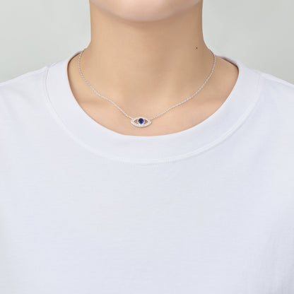 Evil Eye Necklace Created with Zircondia® Crystals