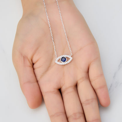 Evil Eye Necklace Created with Zircondia® Crystals