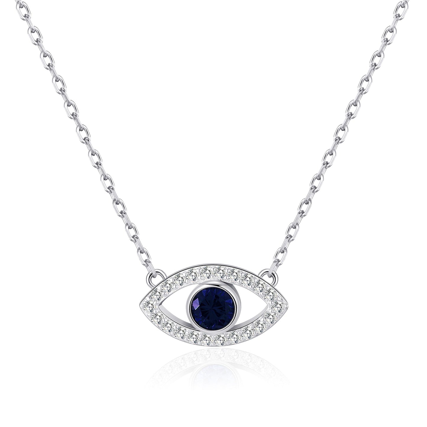 Evil Eye Necklace Created with Zircondia® Crystals
