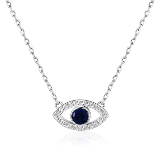 Evil Eye Necklace Created with Zircondia® Crystals
