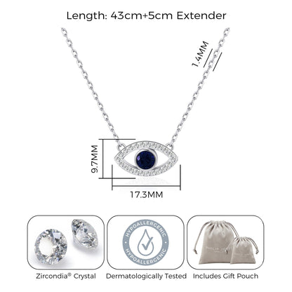 Evil Eye Necklace Created with Zircondia® Crystals
