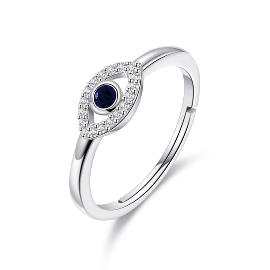 Evil Eye Ring Created with Zircondia® Crystals