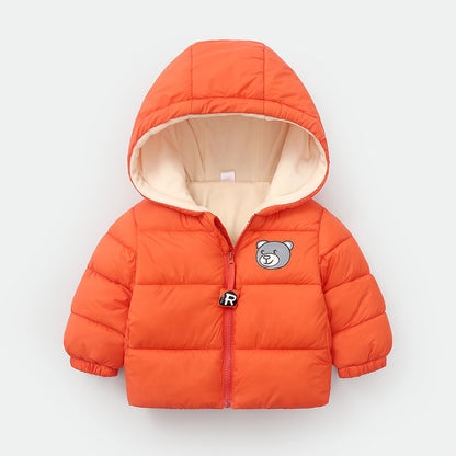 Children's Down Cotton-padded Warm Coat With Extra Fleece Lining