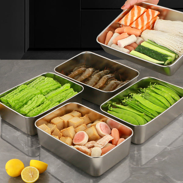 Stainless Steel Lidded Storage Tray
