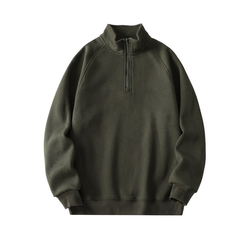 Mens Stand-collar Fleece Sweatshirt