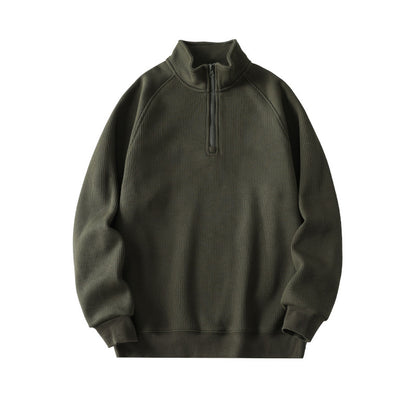 Mens Stand-collar Fleece Sweatshirt