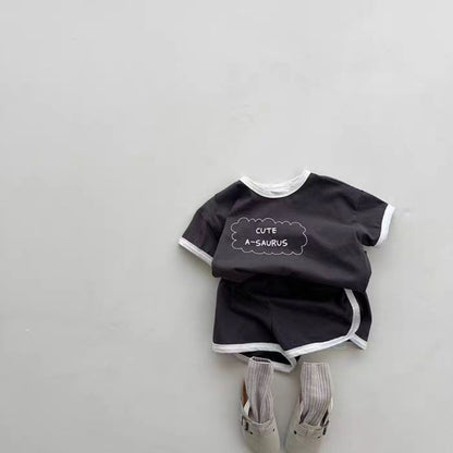 Baby Clothes Short-sleeved Shorts Round Neck