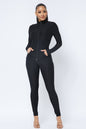 Ensemble Veste et Legging avec Poches Latérales Zippées Nid d'Abeille
