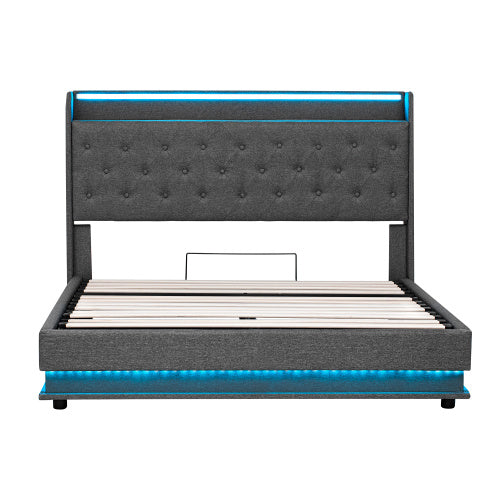 5ft King LED Storage Bed with USB-C