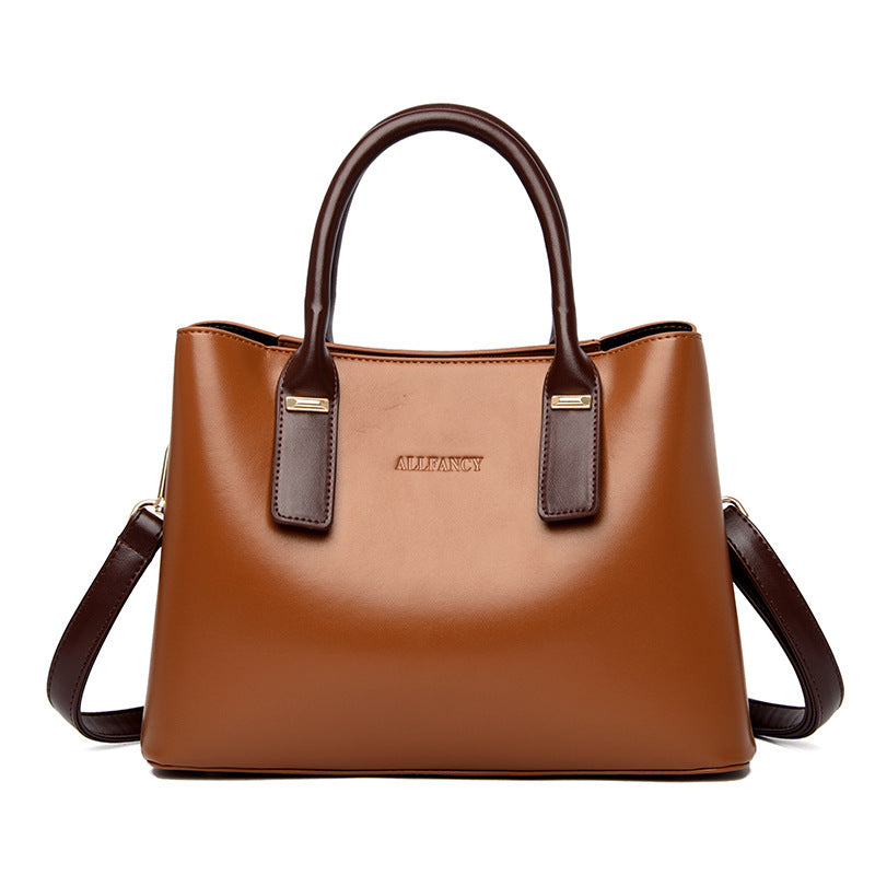 Soft Leather Large Capacity Handbag - Street Trend Tote