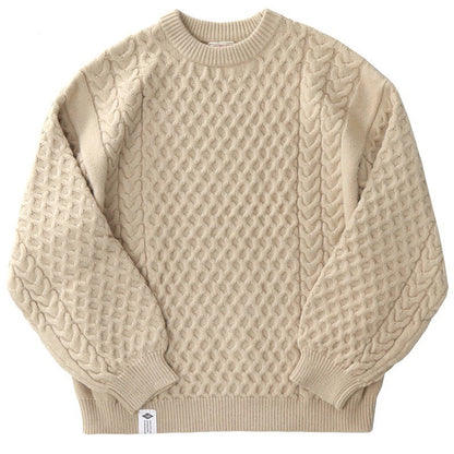 Mens Thickened Knitting Retro Lantern Sweater