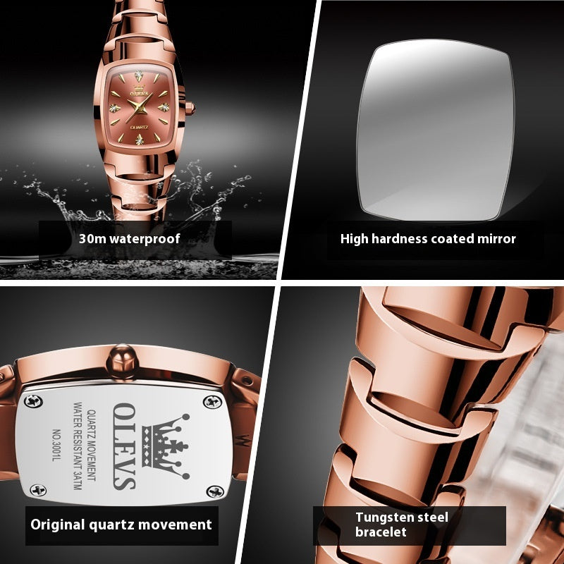 OLEVS Tungsten Steel Quartz womens Watch