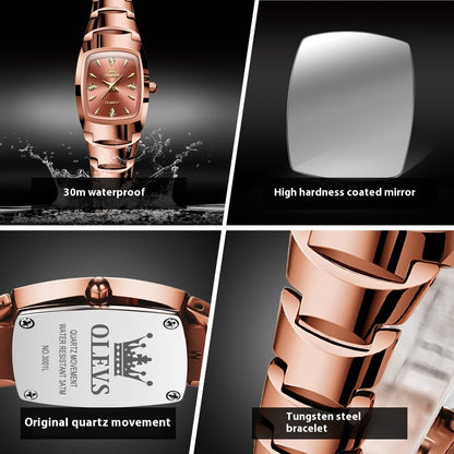 OLEVS Tungsten Steel Quartz womens Watch