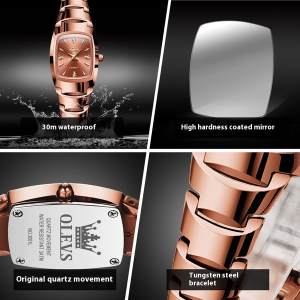 OLEVS Tungsten Steel Quartz womens Watch