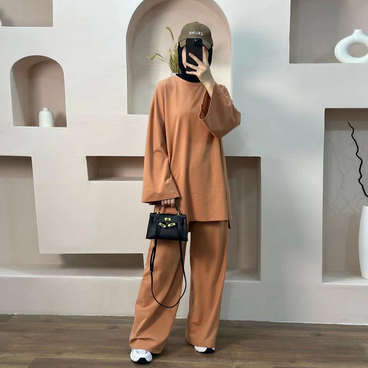 Solid Color Loose Two-piece Suit